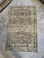 Muted Vintage Persian Tribal Scatter Rug / 2'8 x 4'2 Gharajeh Rug #3802