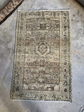Muted Vintage Persian Tribal Scatter Rug / 2'8 x 4'2 Gharajeh Rug #3802