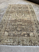 Muted Vintage Persian Tribal Scatter Rug / 2'8 x 4'2 Gharajeh Rug #3802