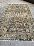 Muted Vintage Persian Tribal Scatter Rug / 2'8 x 4'2 Gharajeh Rug #3802