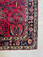Antique Full Pile Persian Sarouk Rug / 3'6 x 5'2 Rug #4260ML