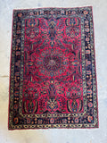 Antique Full Pile Persian Sarouk Rug / 3'6 x 5'2 Rug #4260ML