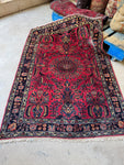 Antique Full Pile Persian Sarouk Rug / 3'6 x 5'2 Rug #4260ML