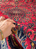 Antique Full Pile Persian Sarouk Rug / 3'6 x 5'2 Rug #4260ML