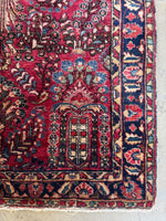 Small Antique Persian Sarouk Rug / 3'2 x 4'4 Rug #4263ML