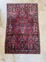 Small Antique Persian Sarouk Rug / 3'2 x 4'4 Rug #4263ML