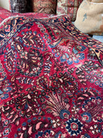 Small Antique Persian Sarouk Rug / 3'2 x 4'4 Rug #4263ML