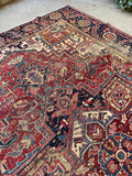8x11 Antique Persian Heriz Rug #2861