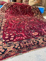 Rich Berry Persian Sarouk Rug / 3'4 x 5' Rug #4262ML
