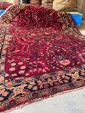 Rich Berry Persian Sarouk Rug / 3'4 x 5' Rug #4262ML