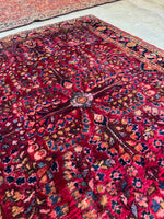 Rich Berry Persian Sarouk Rug / 3'4 x 5' Rug #4262ML