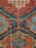 Antique Teal Blue Tribal Runner / 3'6 x 8'4 Persian Rug #3271