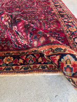 Rich Berry Persian Sarouk Rug / 3'4 x 5' Rug #4262ML