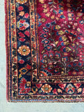 Rich Berry Persian Sarouk Rug / 3'4 x 5' Rug #4262ML