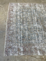 6'5 x 9'2 Muted Distressed Persian Rug #3272