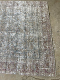 6'5 x 9'2 Muted Distressed Persian Rug #3272