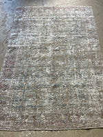 6'5 x 9'2 Muted Distressed Persian Rug #3272