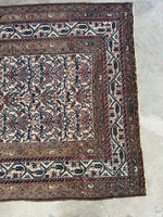 Small Antique Persian Floral Rug / 4'5 x 6'3 Rug #4266ML