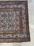 Small Antique Persian Floral Rug / 4'5 x 6'3 Rug #4266ML