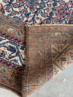 Small Antique Persian Floral Rug / 4'5 x 6'3 Rug #4266ML