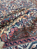Small Antique Persian Floral Rug / 4'5 x 6'3 Rug #4266ML
