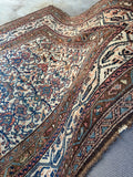Small Antique Persian Floral Rug / 4'5 x 6'3 Rug #4266ML