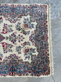 Small Vintage Floral Persian Rug / 3'7 x 6'5 Persian Kerman Rug #3179