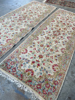 3x8 Ivory Floral Persian Runner / Persian Kerman Runner #3181