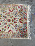 3x8 Ivory Floral Persian Runner / Persian Kerman Runner #3181