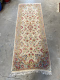 3x8 Ivory Floral Persian Runner / Persian Kerman Runner #3182