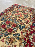 Floral Vintage Persian Rug / 2'1 x 4'4 Plush Vintage Kerman Rug #3183