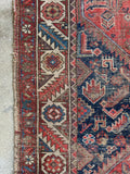Small Worn Persian Rug / 3'6 x 6'7 Rug #4271ML