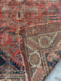Small Worn Persian Rug / 3'6 x 6'7 Rug #4271ML