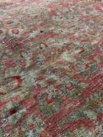 11x16 Antique Muted Floral Persian Sarouk Rug #3288