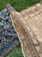 Muted Vintage Rug / Subdued Vintage Rug / 7’3 x 14’9 Antique Khotan #3613