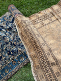 Muted Vintage Rug / Subdued Vintage Rug / 7’3 x 14’9 Antique Khotan #3613
