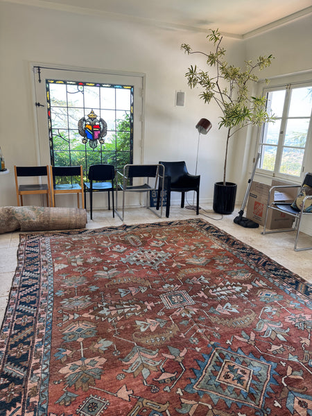9x12 Burnt Sienna "Autumn" Persian Heriz Rug #4052