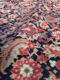 Late 19th Century Palatial Antique Persian Mahal with Navy and Teal / 8'7 x 18'3 Rug #4288
