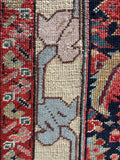 Late 19th Century Palatial Antique Persian Mahal with Navy and Teal / 8'7 x 18'3 Rug #4288