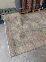 Muted Vintage Persian Rug / 5'8 x 7'6 Afshar Rug #4158