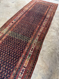 Antique Persian Runner / 4' x 16'4 Persian Malayer #4346