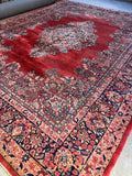 11x14 Antique Persian Sarouk Rug #4379