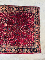 Rich Berry Persian Sarouk Rug / 3'4 x 5' Rug #4262ML