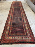 Antique Persian Runner / 4' x 16'4 Persian Malayer #4346