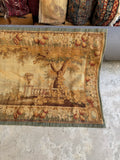 One end view of French tapestry panel.