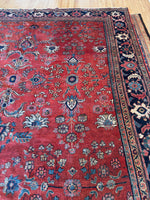 10x16 Red Floral Vintage Persian Rug / Antique Persian Mahal Rug #2372ML