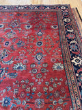 10x16 Red Floral Vintage Persian Rug / Antique Persian Mahal Rug #2372ML
