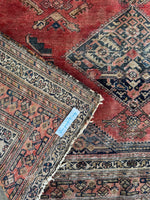 Underside view of tribal weave in Persian Afshar rug.