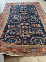 Full view of Mahal rug with aged natural dyes in the wool.