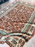 Antique Agra rug with all-over Herati fish design
